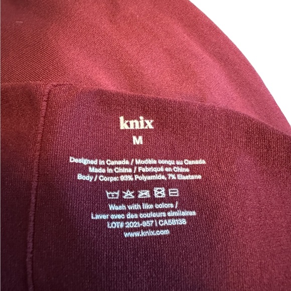Knix burgundy leggings medium - Picture 2 of 5